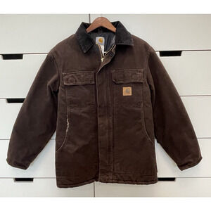 Carhartt Dark Brown Jacket #14806 - Men's Sz. Small - Quilted Lining